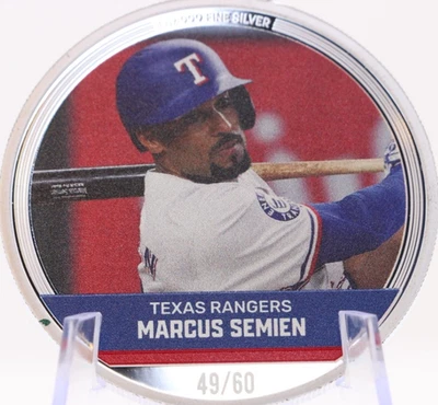 Marcus Semien MLB Trading Coin 1 oz Silver Niue - NZ Mint 49/60 .999 Pure 2024 - Image 1 of 4