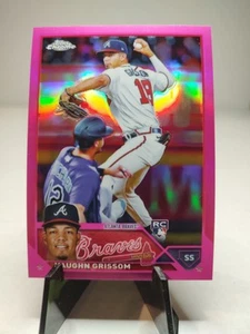 2023 Topps Chrome #48 Vaughn Grissom RC Rookie rose réfracteurs - Photo 1/2