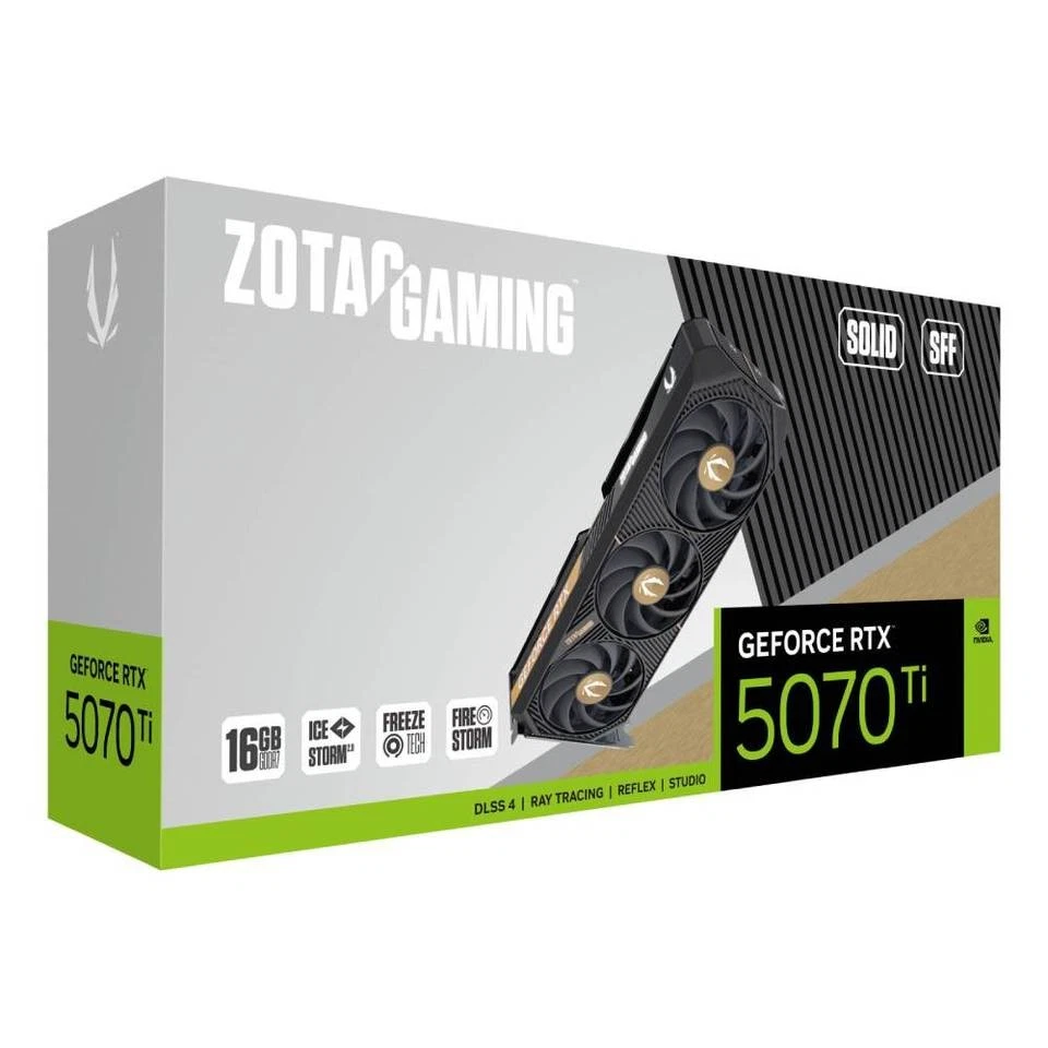 Zotac GeForce RTX 5070 Ti Solid SFF 16GB GDDR7 DLSS4 1*HDMI/3*DisplayPort PCi Ex - Immagine 1 di 1
