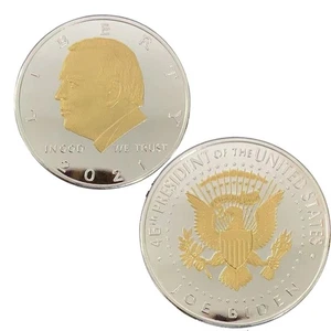 Placa Colección Moneda Joe Biden Conmemorativo Presidente Recuerdo 2021 Oro - Imagen 1 de 6
