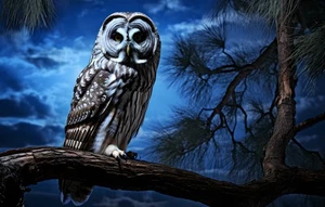 Owl on the Branch Bird Moon Landscape Home Decor Wall Art Poster Prints Painting - Picture 1 of 9