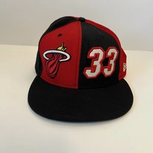 Vintage Retro Alonzo Mourning Miami Heat New Era 59FIFTY Pinwheel NBA Size 7 5/8 - Picture 1 of 7