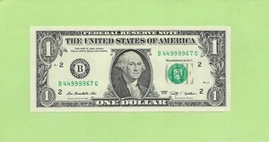 2009 ..UNCIRC $1  B 4499 9967 G  .... 2009  $1  B-G      QUAD  44 & 9999 - Picture 1 of 2