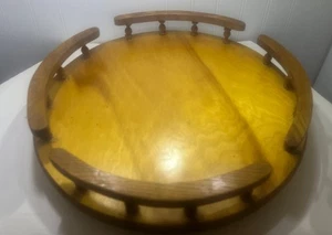 Ohio Amish Hand Made, Oak Lazy Susan Turntable Charcuterie Tray Organizer - Picture 1 of 6