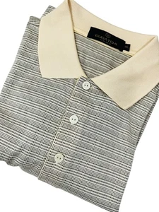 NUEVO SIN ETIQUETAS Bugatchi Uomo Hombre Polo Talla XXL Jacquard Algodón Mercerizado Beige - Imagen 1 de 9