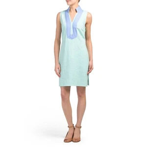 Túnica Sail to Sable Mezcla de Lino Sin Mangas Col Hortensia Talla Mediana Preppy - Imagen 1 de 9