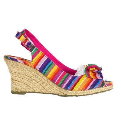 Rainbow espadrilles sandals 11 slingback wedge heel colorful shoes ROCKET DOG - Image 1 of 4