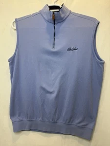 Polo Golf Ralph Lauren L Blue Cotton 1/4 Zip Vest SEA ISLAND McGladrey Classic - Picture 1 of 4