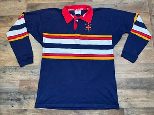 NSW CIS Logo Jersey Mens blue rugby union modern Combined schools Polo L/S Flaws - Picture 1 of 21