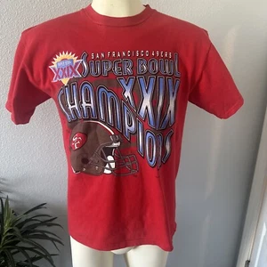 Vintage 1995 San Francisco 49ers Super Bowl XXIX Champions Red Shirt Size L - Picture 1 of 7
