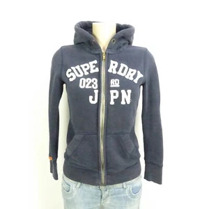 SUPERDRY Sweatjacke Kapuze Cardigan Sweatjacke Blau Gr. XS - Bild 1 von 5