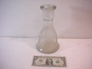 Vintage Klarglas Glockenförmige Vase/Karaffe geätzte Trauben 9" - Bild 1 von 2