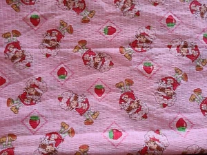 NOS: Strawberry shortcake fabric length character BTHY SEERSUCKER - Picture 1 of 8