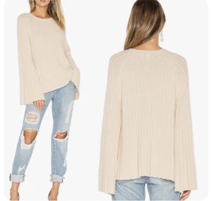 Elizabeth and James Camel Cashmere Baker Flare Bell Sleeve Sweater Sz Small $365 - Picture 1 of 9