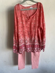Girls Clothing Size 10 Top Size 12 Bottoms Pink Bundle T Shirt Top Leggings - Picture 1 of 3