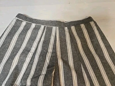 Pantalones divididos Drew Tulip talla XS. Mujer Negro/Blanco Rayas Algodón Anthropologie  Foto 1 de 4