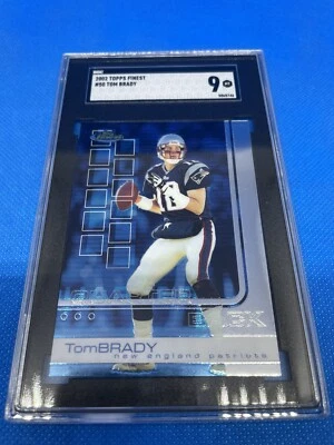 Tom Brady TOPPS FINEST 2002 #50 SGC 9 MINT INVESTMENT NEW ENGLAND PATRIOTS CARD - Image 1 of 4