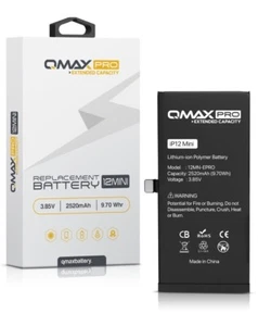 QMAX Pro Extended Capacity Replacement Battery for iPhone 12 Mini (2520 mAH) - Picture 1 of 1