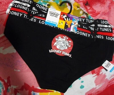 3 BRAGAS HIPSTER DE ALGODÓN NEGRO 43LT091X1HZA NUEVAS LOONEY TUNES BREVEMENTE DECLARADAS XL Foto 1 de 3