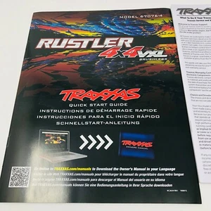 Traxxas Rustler 4x4 VXL Model 67076-4 Quick Start Guide Manual Pack New - Picture 1 of 12