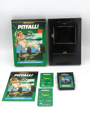 Activision Intellivision Pitfall Game Cartridge + Manual + Overlays - EXCELLENT - Image 1 of 4