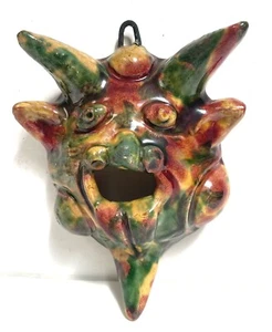 Terracotta Ligato Gargoyle Mask Wall Hanging Made in Italy - Picture 1 of 3