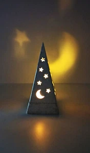 PARTYLITE - Porzellan Teelichthalter - Mond,Sterne Dekor - H.26 cm - OVP - Bild 1 von 7