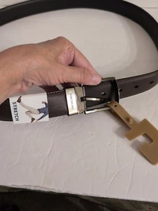 Docker's Men's Leather 1.26 Inch Reversible Stretch Black/Brown Belt  NEW - Picture 1 of 4