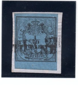 Oldenburg 1852 Freimarke 2 II von Unterrand gebraucht - Bild 1 von 2