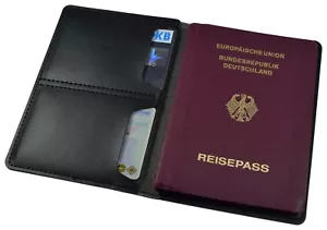 Reisepass Hülle Etui Mappe Schwarz EC Kartenhülle Reisetasche Lederoptik TOP - Bild 1 von 3