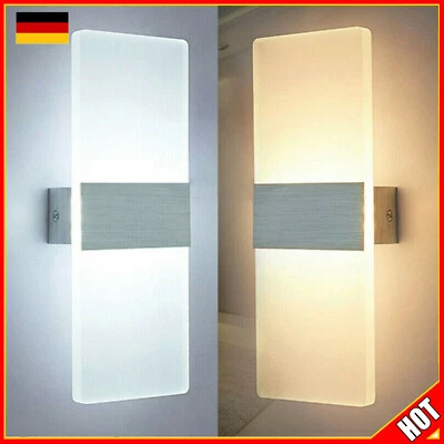 Modern LED Wandleuchte Wandlampe Flur Strahler Up Down Außen/Innen 12W Leuchte - Bild 1 von 4