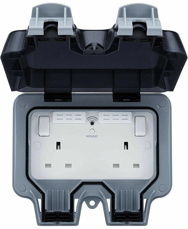 BG Electrical Weatherproof Outdoor Switched Double Socket with Wi-Fi Repeater - Image 1 of 1