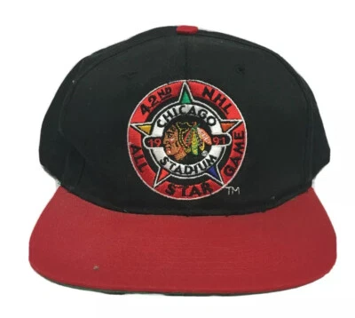 De colección Años 90 Chicago Blackhawks Starter 1991 Juego de Estrellas NHL Hockey SnapBack Sombrero Foto 1 de 4