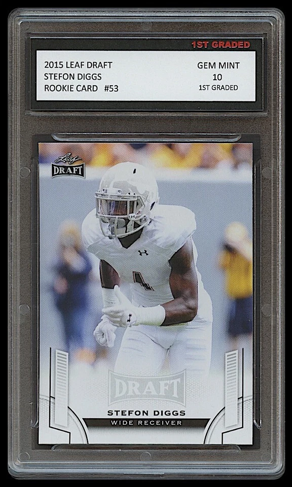 STEFON DIGGS 2015 LEAF DRAFT 1ST GRADED 10 ROOKIE CARD RC #53 NFL BUFFALO BILLS - Image 1 of 1