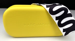 MARC JACOBS Sunglasses Case Yellow Leather w/Lens Cleaning Cloth NEW - Picture 1 of 2