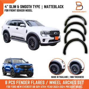 Matteblack Slim 4" Fender Flares Arch For Ford Everest UB SUV U704 22-24 Sensor - Picture 1 of 11
