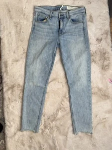 Rag & Bone Cate Mid-Rise Skinny Jeans Distressed Denim Light Wash Size 27 - Picture 1 of 13