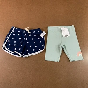 Toddler Girl Size 5T Old Navy Stars H&M Green Pull On Shorts 2 Pieces NWT - Picture 1 of 12