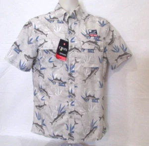 Chaps Small Swordfish UPF 50+ Button Up Shirt - Picture 1 of 8
