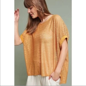 Top Akemi + Kin x Anthropologie senape oversize Beaton taglia XS/S - Foto 1 di 7