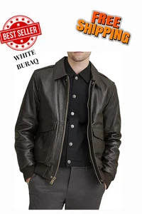 Men's A2 Aviator Bomber Jacket – WWII Flying Tiger Leather Pilot Jacket - Picture 1 of 3