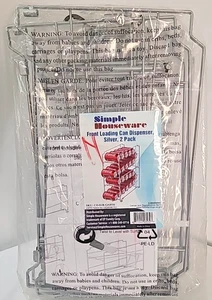 Simple Houseware Stackable Front Loading Beverage Can Dispenser Rack Silver 2 PK - Picture 1 of 2
