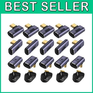 USB C Adapter Extender 100W 40Gbps 90/180° Right Angle 5 Set - Picture 1 of 9