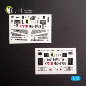 1:72 MiG-29UB - Kit calcomanías interiores 3D para modelos IBG KeliK K72181 - Imagen 1 de 16