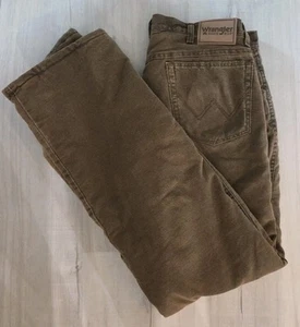 Wrangler Rugged Wear Jeans Mens 36x32 Brown Thermal Lined Relaxed Fit Thinsulate - Picture 1 of 10