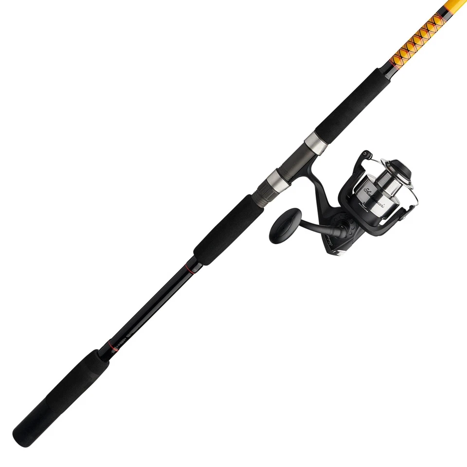 Combo de caña de pescar y carrete Ugly Stik Bigwater mediano pesado 2 piezas negro rojo amarillo Foto 1 de 4