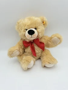 Peluche orsacchiotto Steiff Danbury come nuovo biondo rosso fiocco nastro 671302 - 17" - Foto 1 di 14