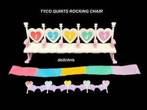 Vintage Tyco Quints Dolls Rocking Chair Set 5-in-1 with Blankets Rattles - Picture 1 of 4