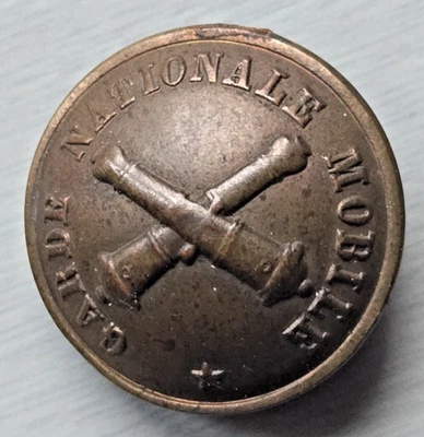 BOUTON artillerie garde nationale mobile 1844-1865 2,45mm TW&W Paris - Photo 1/2