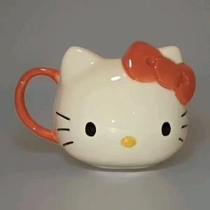 Vintage Sanrio Hello Kitty Tasse 3D Gesicht kleine beeindruckte Marke EUC - Bild 1 von 10